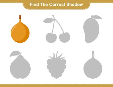 Doğru gölgeyi bul. Voavanga 'nın doğru gölgesini bul ve eşleştir. Eğitimsel çocuk oyunu, yazdırılabilir çalışma tablosu, vektör illüstrasyonu