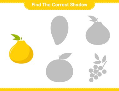 Doğru gölgeyi bul. Ugli 'nin doğru gölgesini bul ve eşleştir. Eğitimsel çocuk oyunu, yazdırılabilir çalışma tablosu, vektör illüstrasyonu