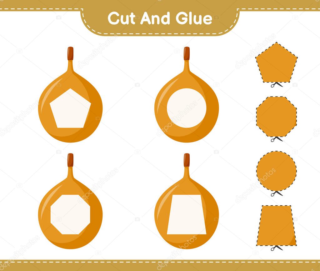 Cut and glue, cut parts of Voavanga and glue them. Educational children game, printable worksheet, vector illustration