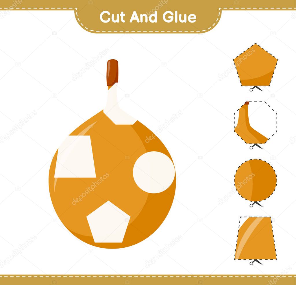 Cut and glue, cut parts of Voavanga and glue them. Educational children game, printable worksheet, vector illustration
