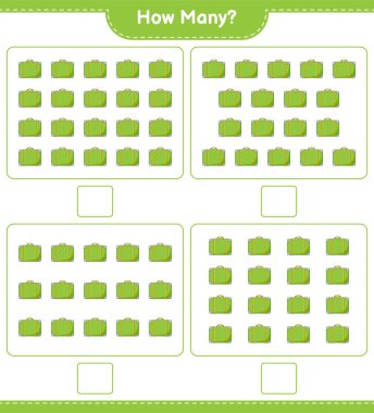 Maç sayısı, kaç bavul. Eğitimsel çocuk oyunu, yazdırılabilir çalışma tablosu, vektör illüstrasyonu