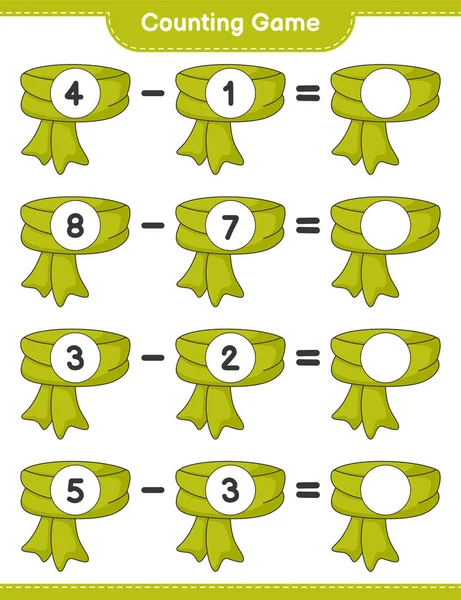 Zählspiel Zählen Sie Die Anzahl Der Schals Und Schreiben Sie — Stockvektor