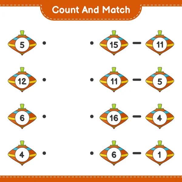 Contar Coincidir Contar Número Whirligig Toy Coincidir Con Los Números — Archivo Imágenes Vectoriales