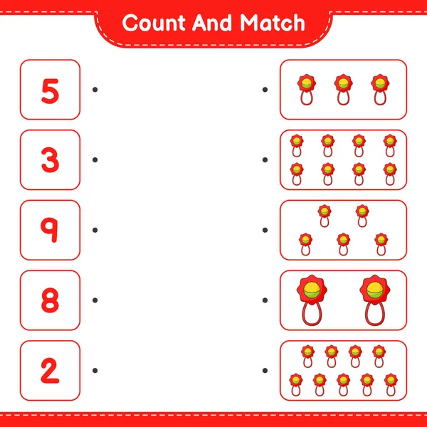 Tel Match Tel Het Aantal Baby Match Met Juiste Nummers — Stockvector