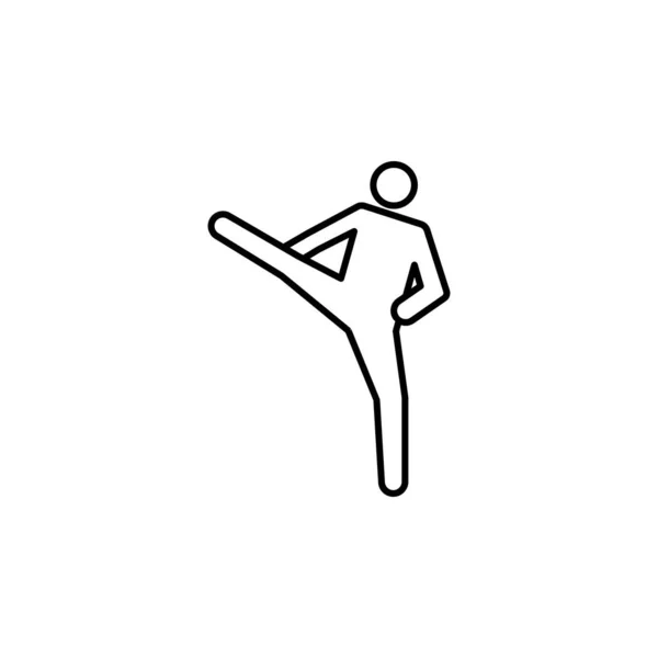 Yoko Geri Ikone Der Karate Linie Zeichen Und Symbole Können — Stockvektor