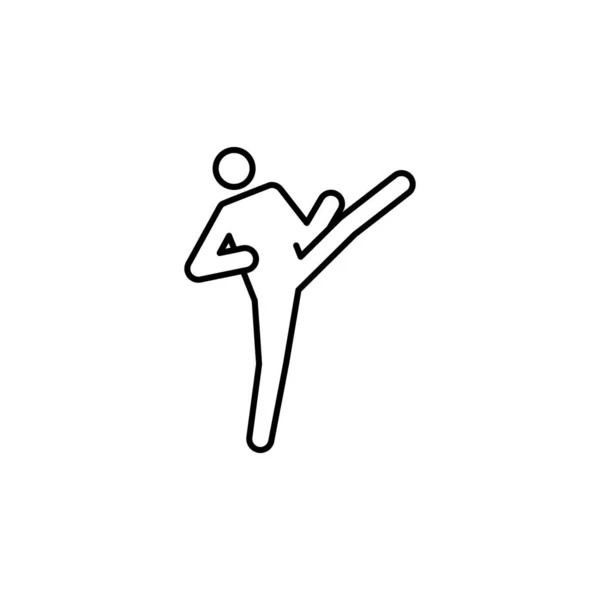 Kin Geri Icono Línea Karate Los Signos Símbolos Pueden Utilizar — Vector de stock