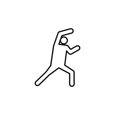 Mikazuki geri, karate çizgisi simgesi. İşaretler ve semboller beyaz arkaplanda ağ, logo, mobil uygulama, UI, UX için kullanılabilir