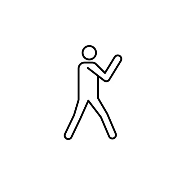 Seiken Juji Uki Karate Line Icon Signs Symbols Can Used — Stock Vector