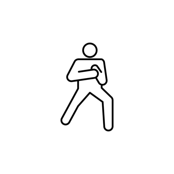 Zuki Ikone Der Karate Linie Zeichen Und Symbole Können Für — Stockvektor