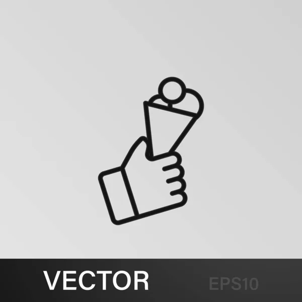 Рука Держит Иконки Мороженым Использоваться Веб Логотип Мобильное Приложение Пользовательский — стоковый вектор
