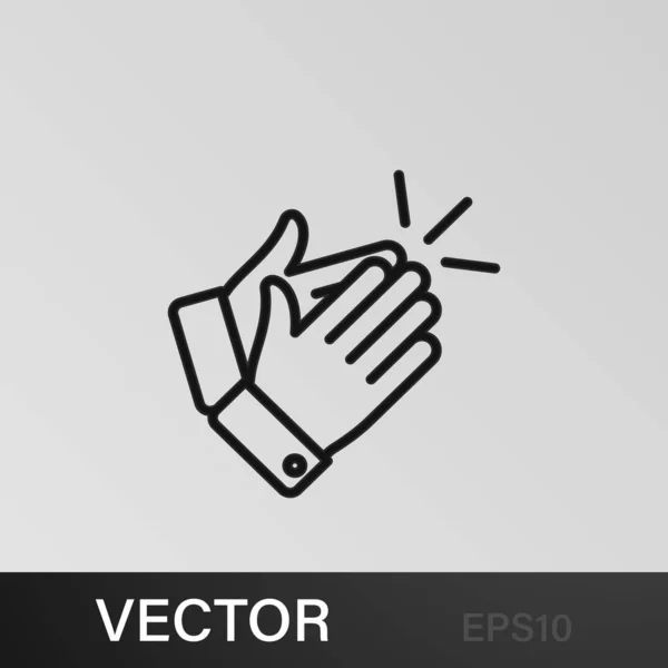 Manos Aplausos Íconos Esbozo Alegría Puede Ser Utilizado Para Web — Vector de stock