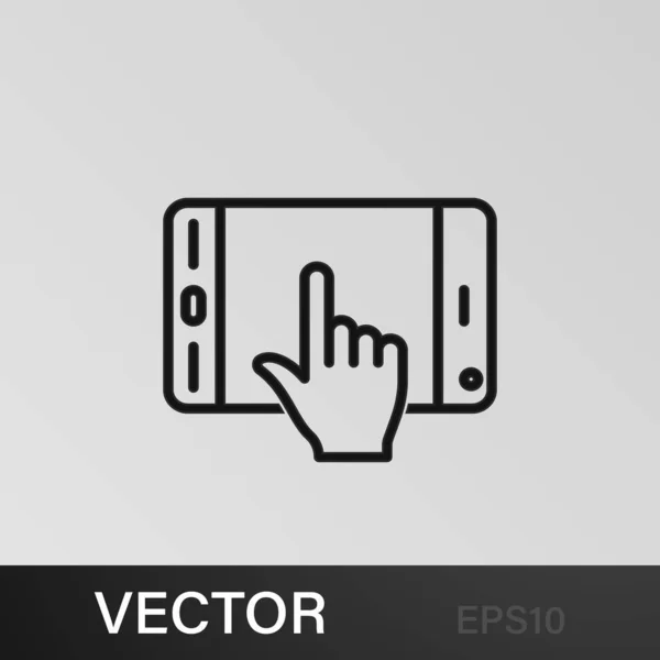 Haga Clic Móvil Touchpad Toque Iconos Contorno Puede Ser Utilizado — Vector de stock