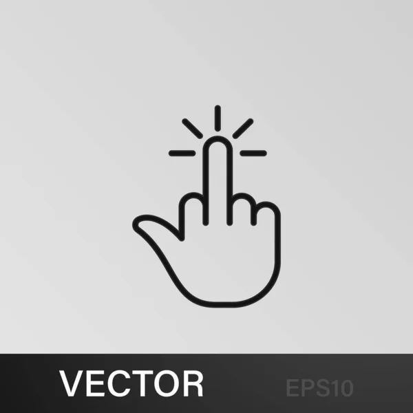 Щелчок Палец Жест Рука Средний Контур Иконки Использоваться Веб Логотип — стоковый вектор
