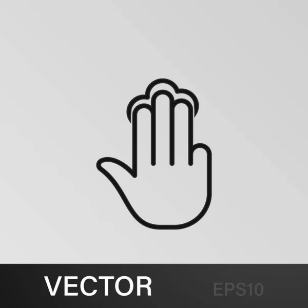 Пальцы Жест Рука Кран Три Контурные Иконки Использоваться Веб Логотип — стоковый вектор