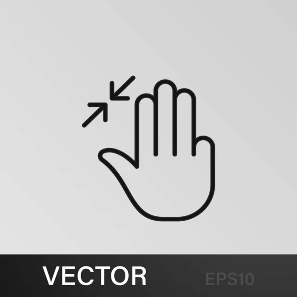 Dedos Gesto Mano Cambiar Tamaño Tres Iconos Contorno Puede Ser — Archivo Imágenes Vectoriales