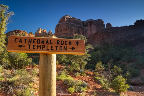 Cathedral Rock Sign — Stok Foto