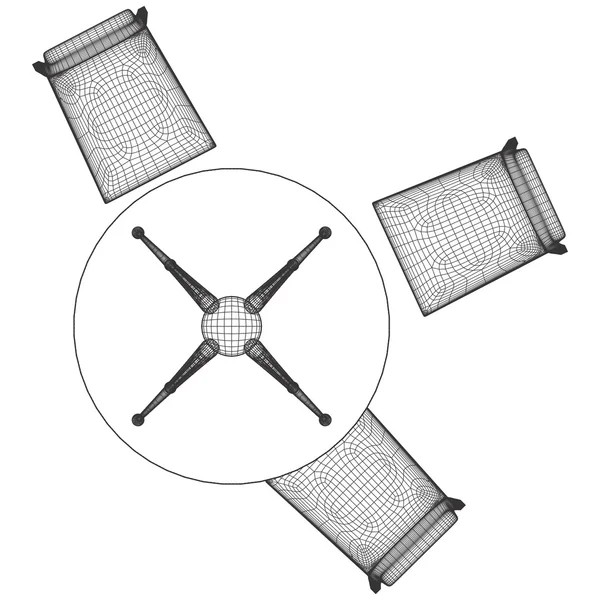 Conjunto mesa y sillas Vector — Archivo Imágenes Vectoriales