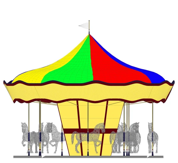 Merry-Go-Round Vettore della giostra del cavallo — Vettoriale Stock