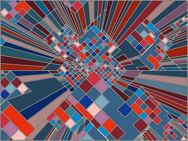 Mosaik färgstarka urbana staden av skyskrapor vektor — Stock vektor
