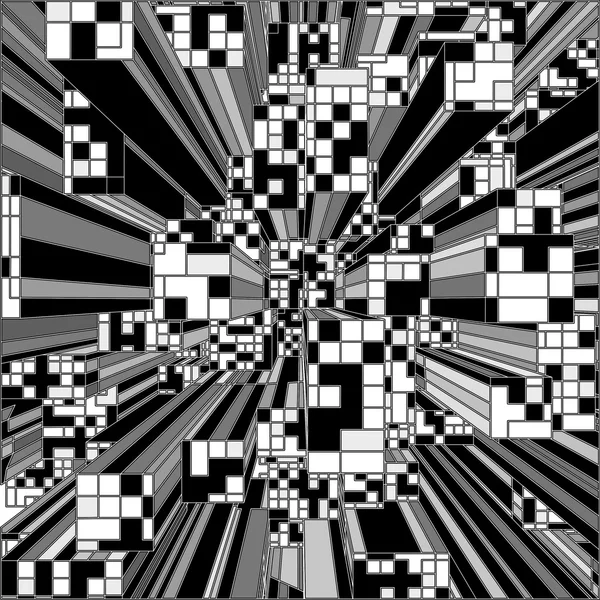 Мозаїка чорно білий сірий міською хмарочосів вектора — стоковий вектор