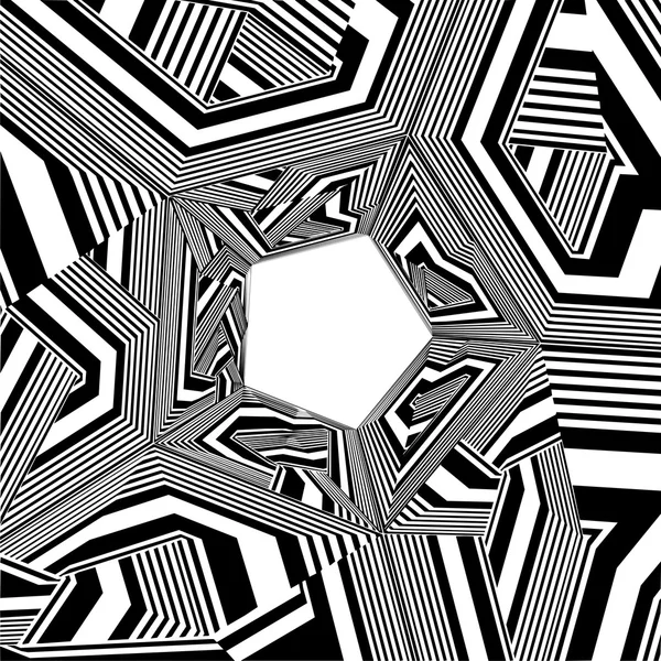 Vector de patrón de Pentágono blanco y negro — Vector de stock