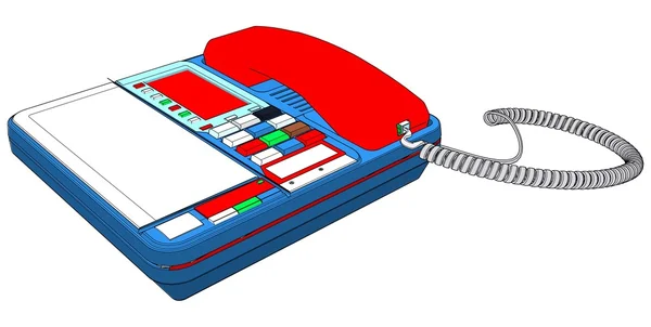 Ensemble téléphonique IP de bureau avec vecteur LCD — Image vectorielle