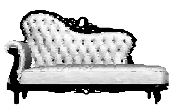 Pixelated mosaik kakel soffa vektor — Stock vektor