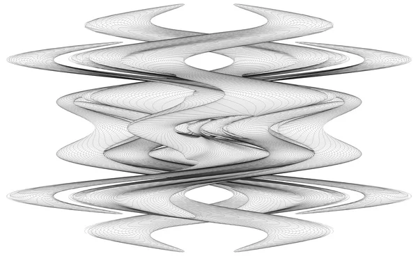 Geometrisch gekrümmter organischer Drahtgestell-Formvektor — Stockvektor