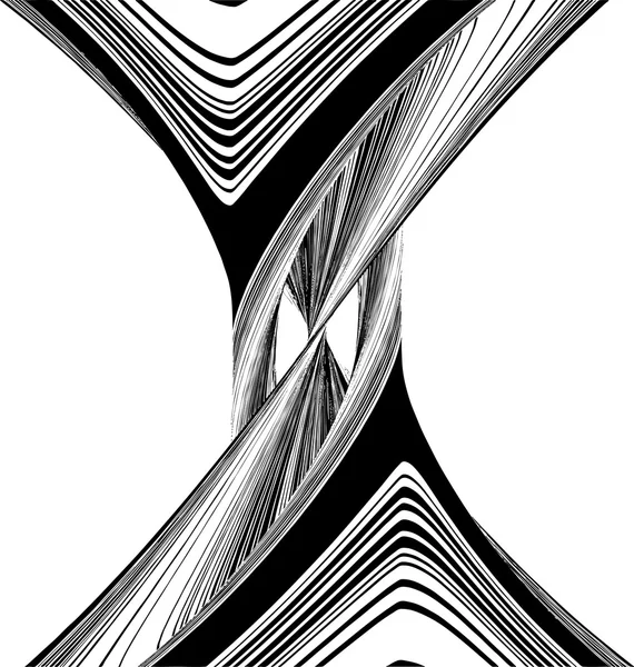 Vecteur géométrique torsadé de forme sablier — Image vectorielle