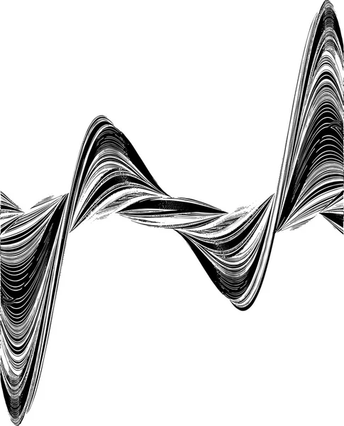 Geométrica Twisted Wave Shape Vector — Vetor de Stock