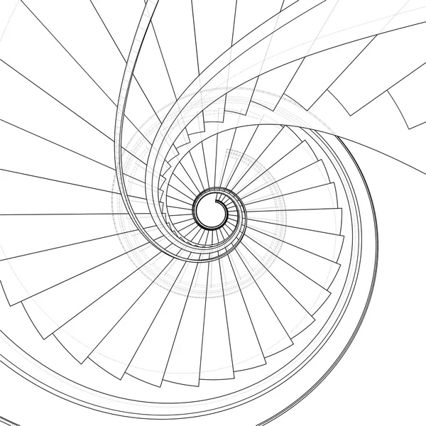 Escadaria espiral Vector — Vetor de Stock