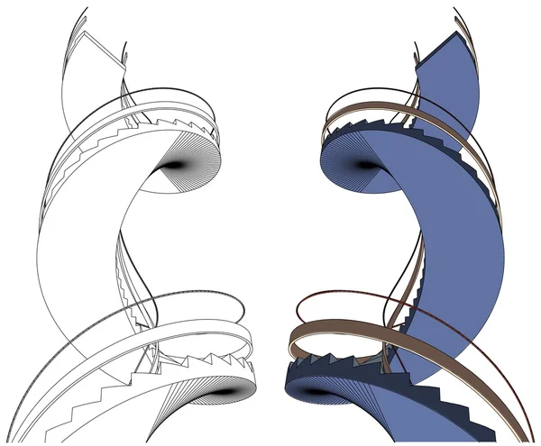 Vecteur d'escalier en spirale — Image vectorielle