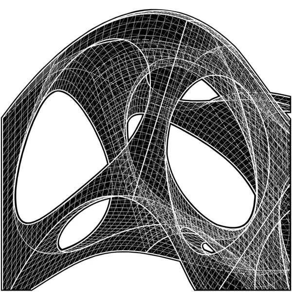 3D geometrik organik tel kafes şekli vektör — Stok Vektör