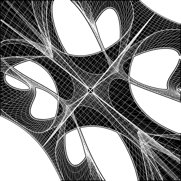 幾何学的な有機的なワイヤ フレーム形状の 3d ベクトル — ストックベクタ