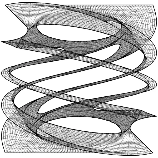 Tvinnade organiska Wireframe form vektor — Stock vektor