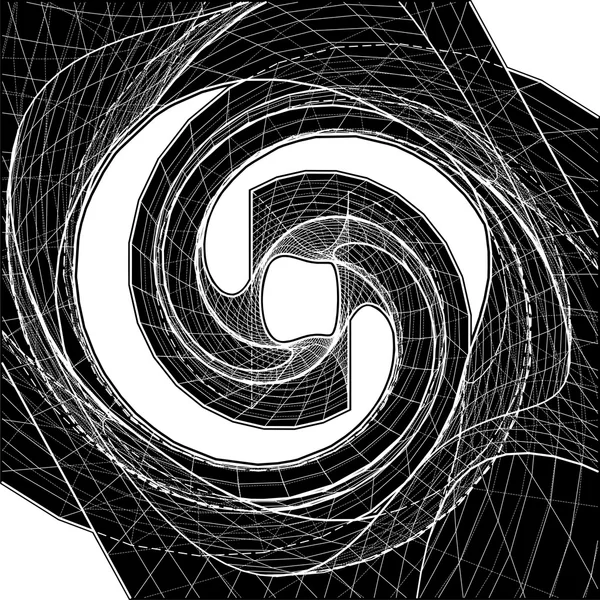 Géométrique torsadé organique Wireframe forme vecteur — Image vectorielle