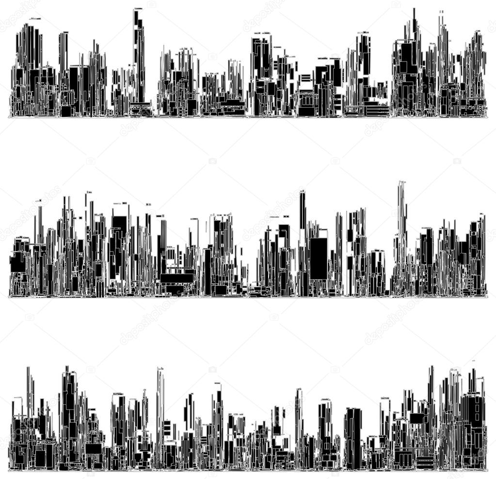 Futuristic Megalopolis City Of Skyscrapers Vector