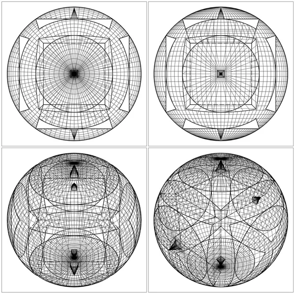 Vector de esfera rebanada geométrica — Vector de stock