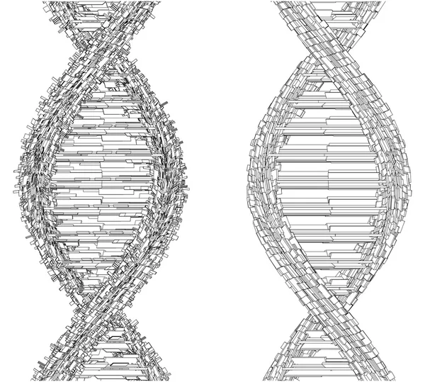 DNA συμβολοσειρά φουτουριστικό Μεγαλόπολης διάνυσμα — Διανυσματικό Αρχείο