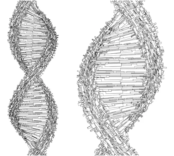 Vettore futuristico della megalopoli della stringa del DNA — Vettoriale Stock