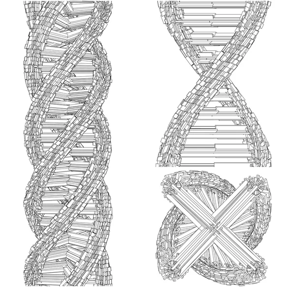 Dna string futuristischer Megalopolis-Vektor — Stockvektor