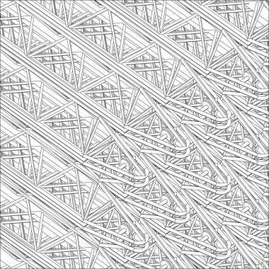 Soyut İnşaat Yapı Vektörü. Metal Çelik Şebeke Mimarisi Resmedilmesi Beyaz Arkaplanda İzole Edildi.