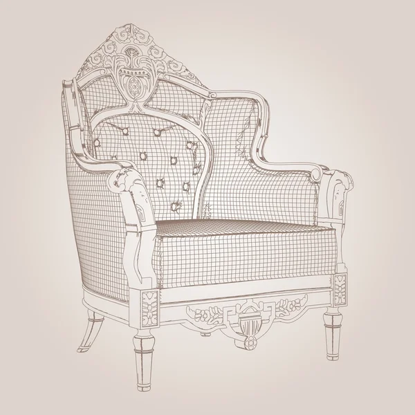 Sillón antiguo Vector — Archivo Imágenes Vectoriales