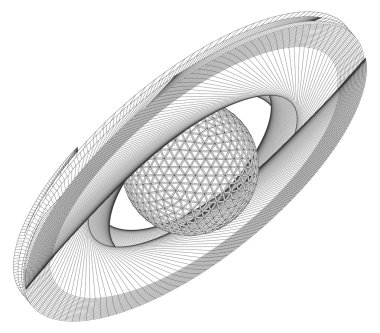 Satürn soyut tel yüzey gezegen vektör çerçeve