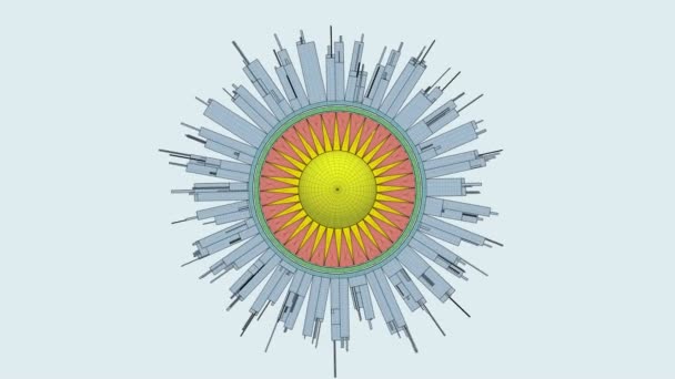 Kavramsal minyatür şehir küre animasyon — Stok video