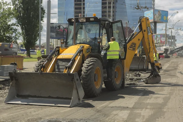 Kiev, Ucrania Jul 2016: Pavimentación de carreteras, construcción —  Fotos de Stock
