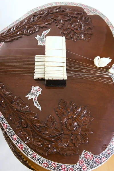 Sitar, een traditionele Indiase snaarinstrument, close-up — Stockfoto