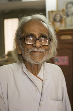 VARANASI, INDIA, Jan 9, 2015: Unidentified indian Man in his boo