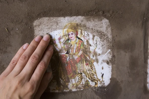 VARANASI, INDIA, Jan, 2015: Diosa hindú india Durga — Foto de Stock