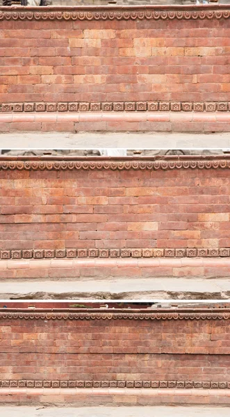Kolaż starej cegły ściany w Kathmandu, Nepal — Zdjęcie stockowe